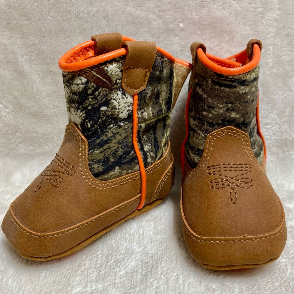DBL BARREL Infant Boys Camo Round Toe Booties Cowboy Western